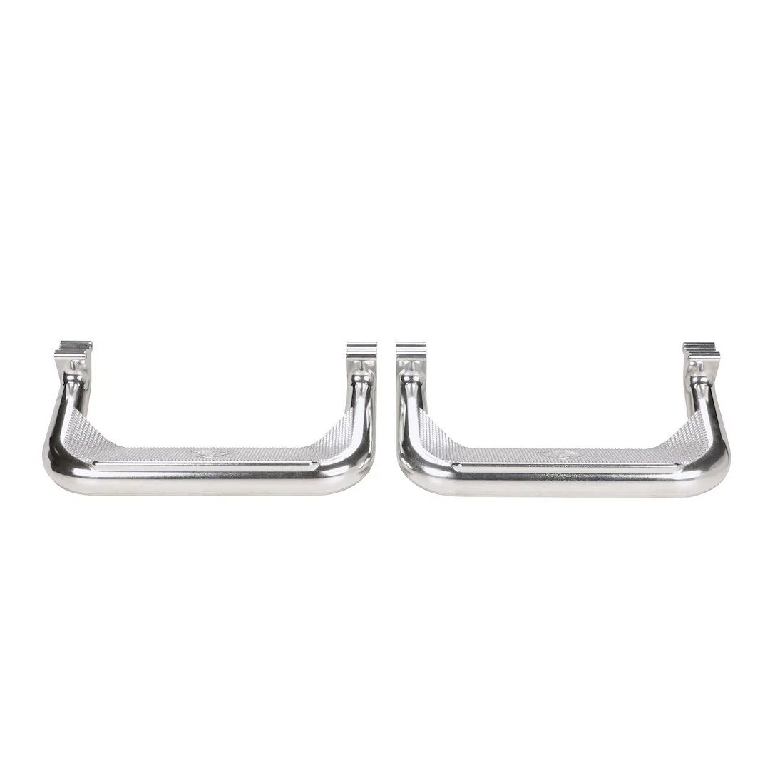 124032 – CARR Truck Step, Cab Mount Multi-Fit Set Of 2 Flat Step Non-Extendable Stationary Polished Aluminum